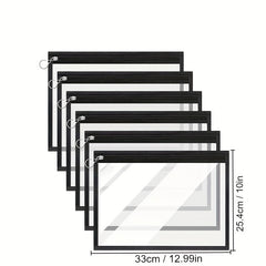 6 Pcs Zipper Transparent Pouch Versatile Storage Bags