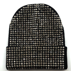 Rhinestone Knitted Hat Elastic Beanie Cap Women Hair Accessories