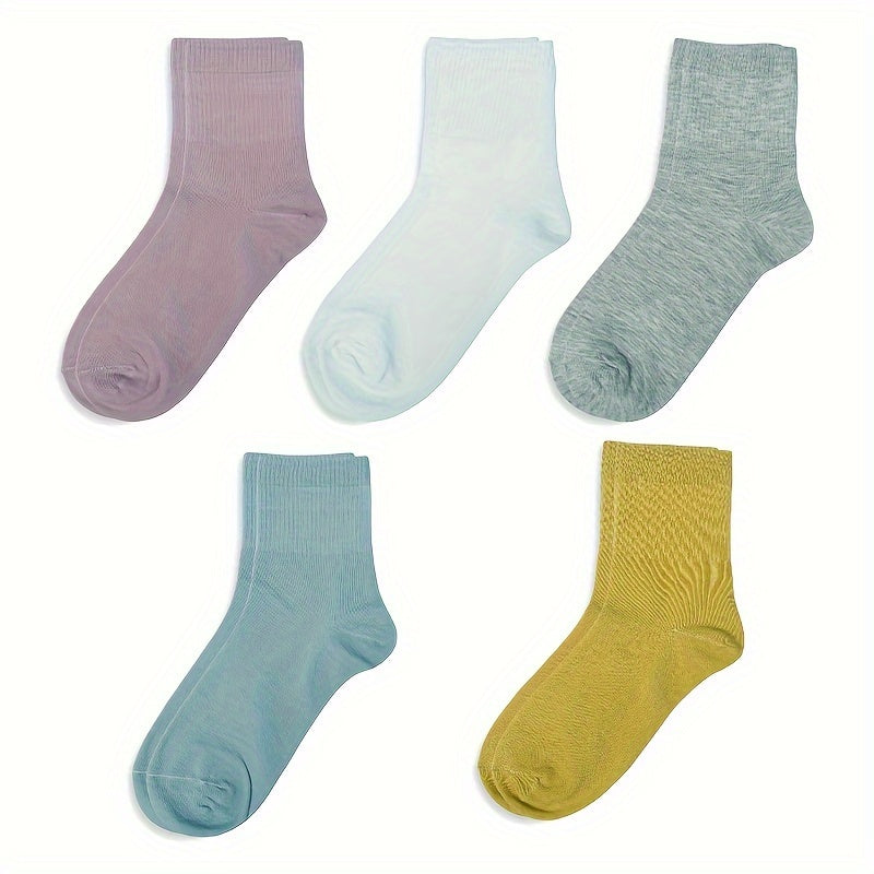 10 Pairs Casual Solid Sports Socks Women's Stockings