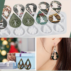 2 Pack Christmas Silicone Molds for Resin Earrings DIY Casting
