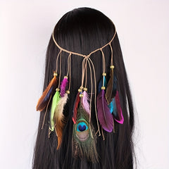Bohemia Style Feather Hair Band Adjustable Headwear