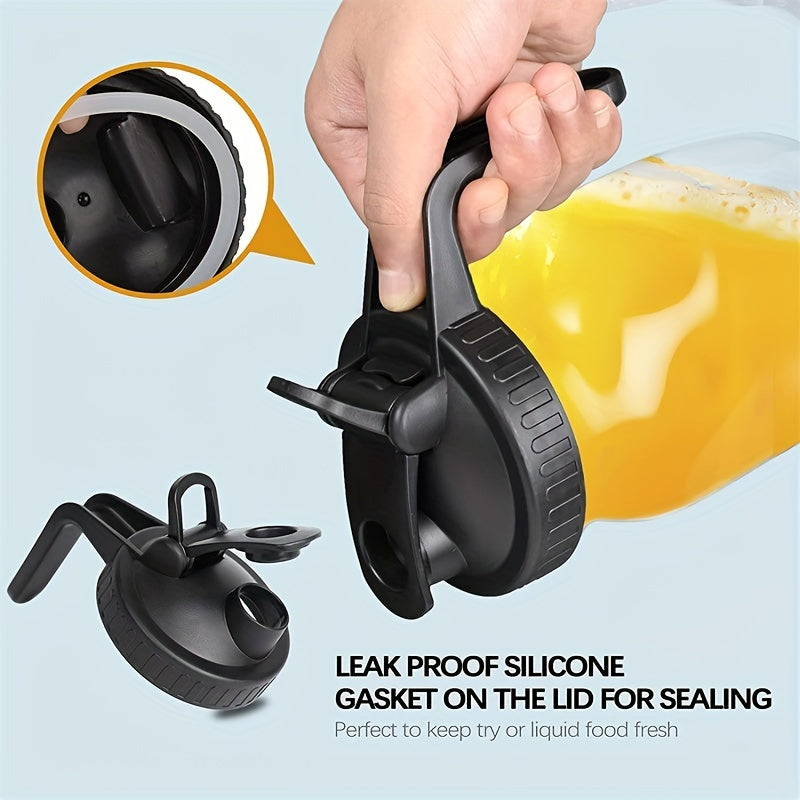 Airtight Mason Jar Lid with Handle and Pour Spout - Ideal for Lemon