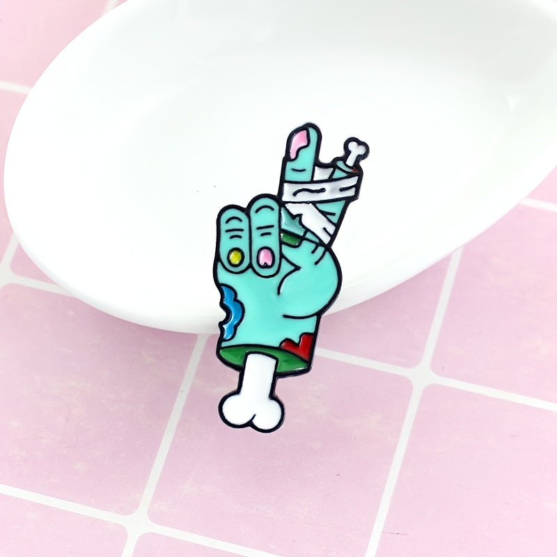 Men's Zombie Skeleton Hand Brooch