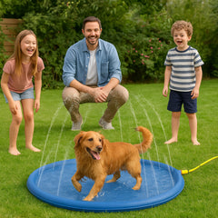 Lizzy Pet Splash Pool & Sprinkler 39in Summer Cooling Pad for Dogs