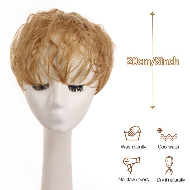 Fluffy Curly Hair Topper Synthetic Toupee Hairpiece Cover Increase Volume