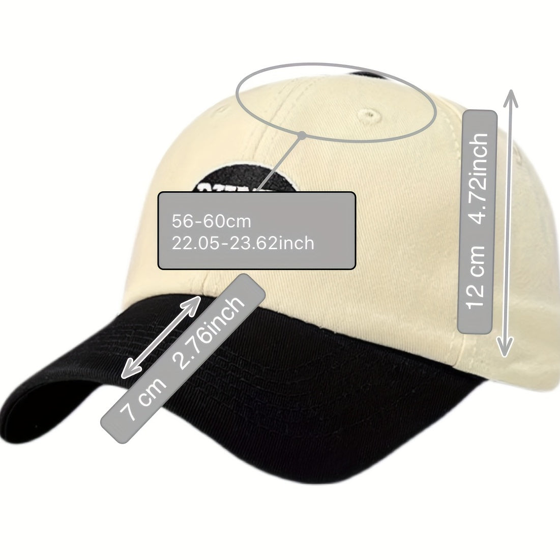 Embroidered Letter Block Baseball Cap Men's All-match Peaked Cap