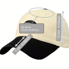 Embroidered Letter Block Baseball Cap Men's All-match Peaked Cap