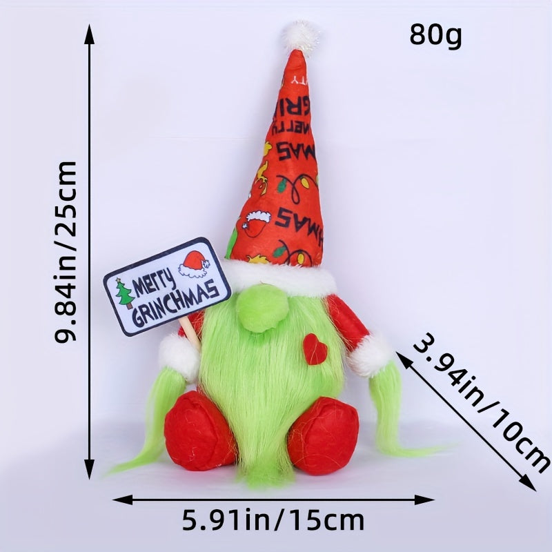 Halloween Grinch Monster Doll with Long Green Beard