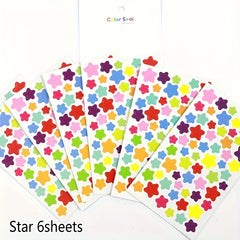 18 Sheets Small Stars Love Heart Round Sticker Labels