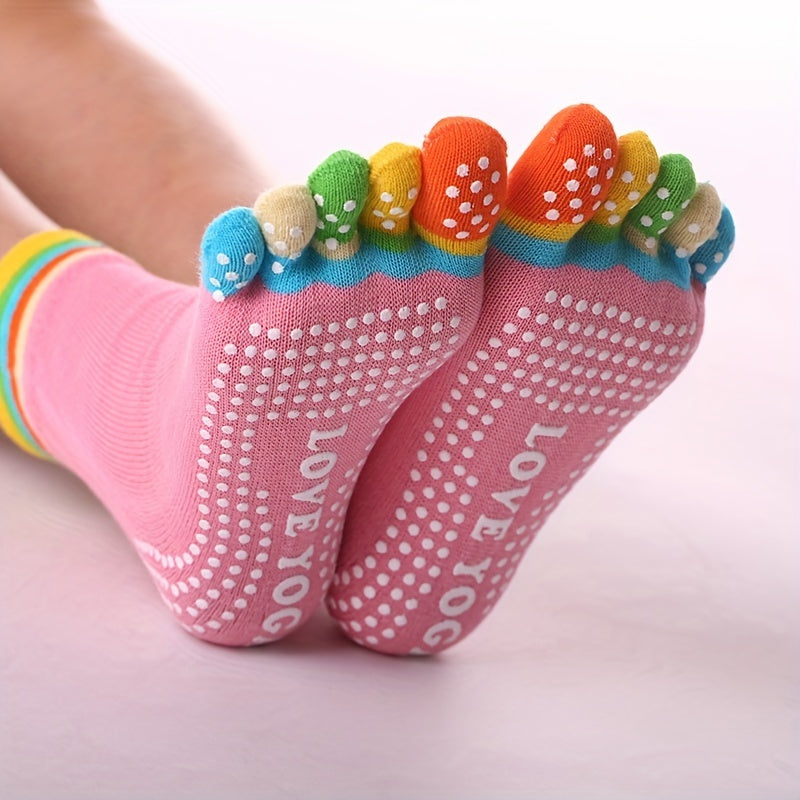 Non Slip Toe Socks for Women - Comfy Five Finger Yoga Socks