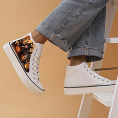 Anime Girl Halloween Platform Canvas High Top Sneakers