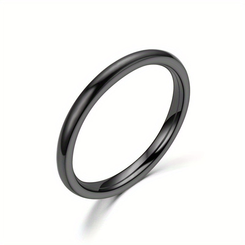 Stainless Steel Round Rings Plain Stackable Wedding Ring Size 5 12
