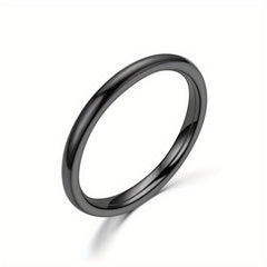 Stainless Steel Round Rings Plain Stackable Wedding Ring Size 5 12