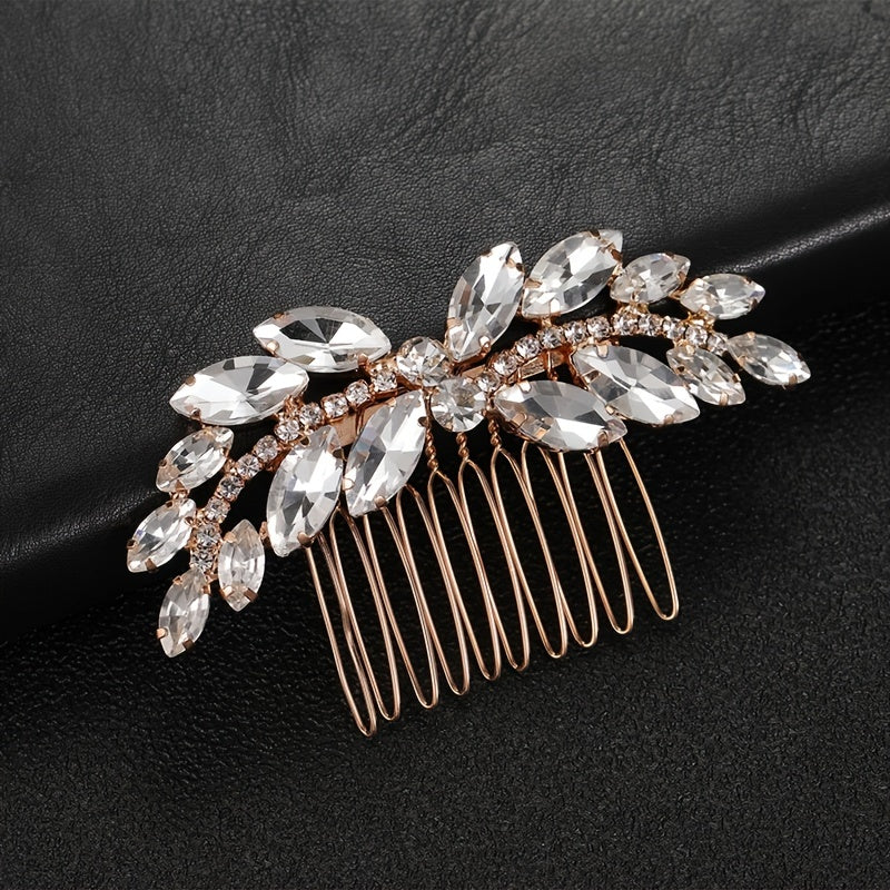 Emerald Green Rhinestone Hair Side Comb Tiara