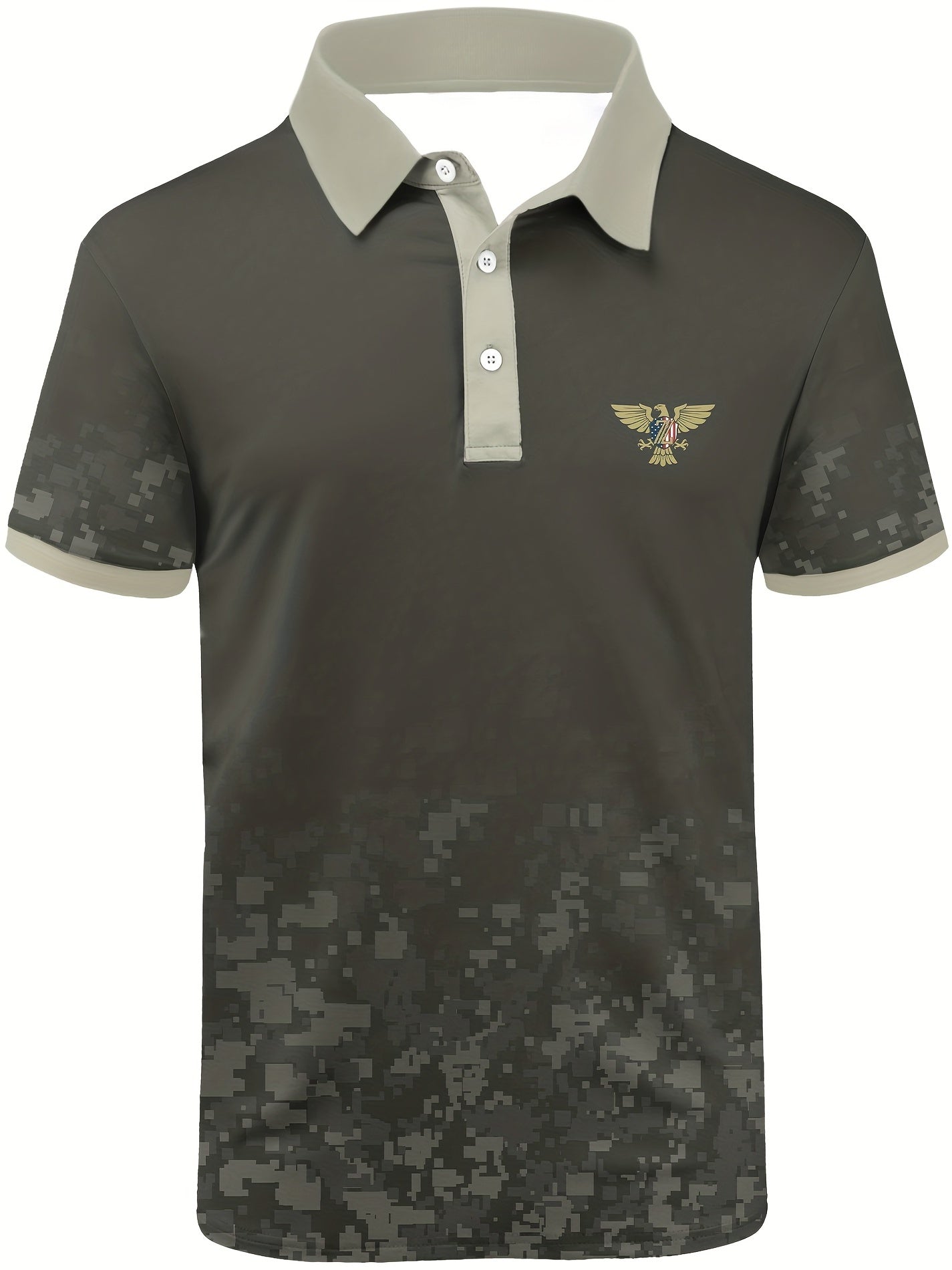 Men's Camo Polo Shirt Active Stretch Moisture Wicking for Golf