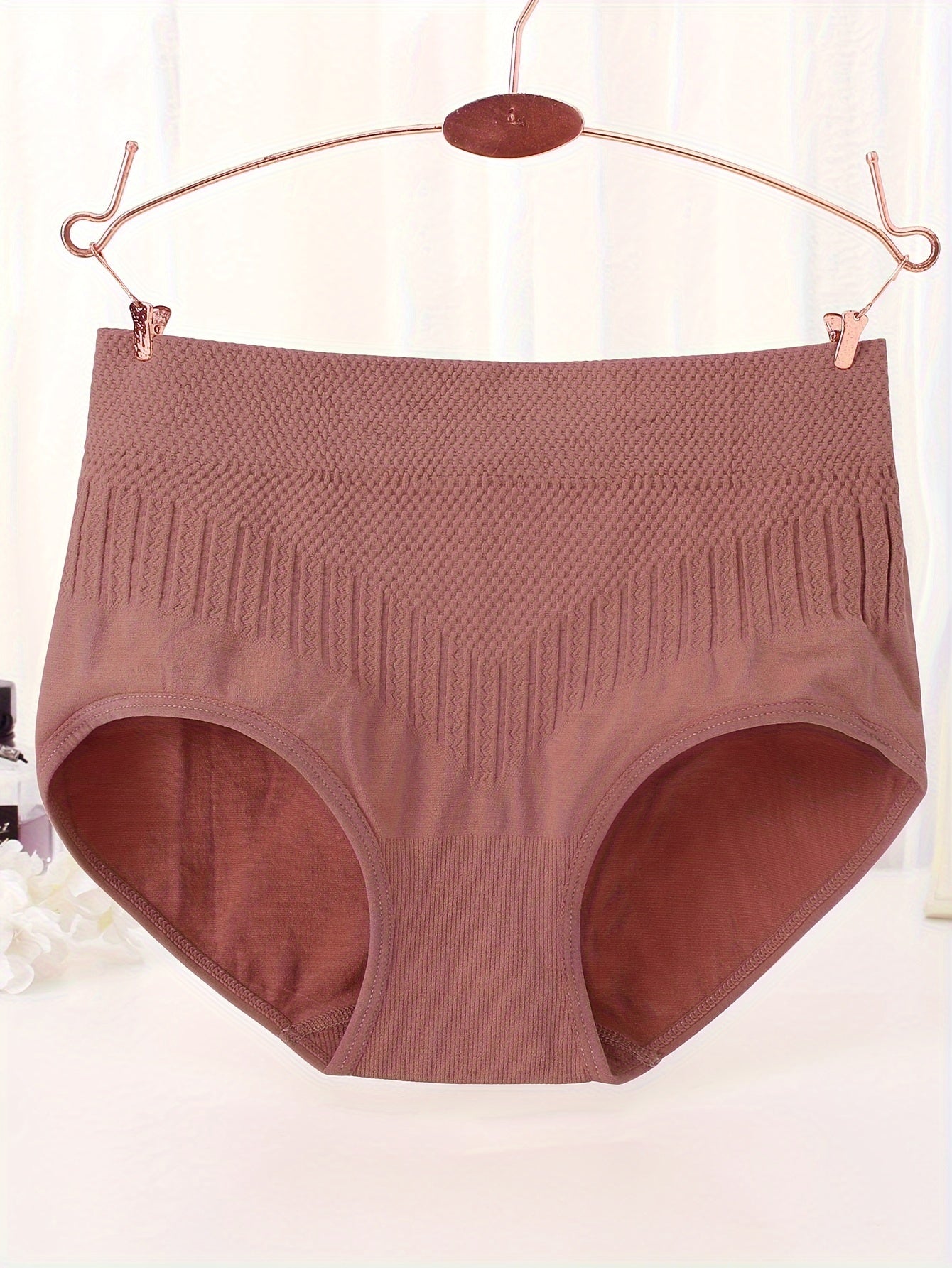 3pcs Solid Briefs Stretchy Intimates Panties
