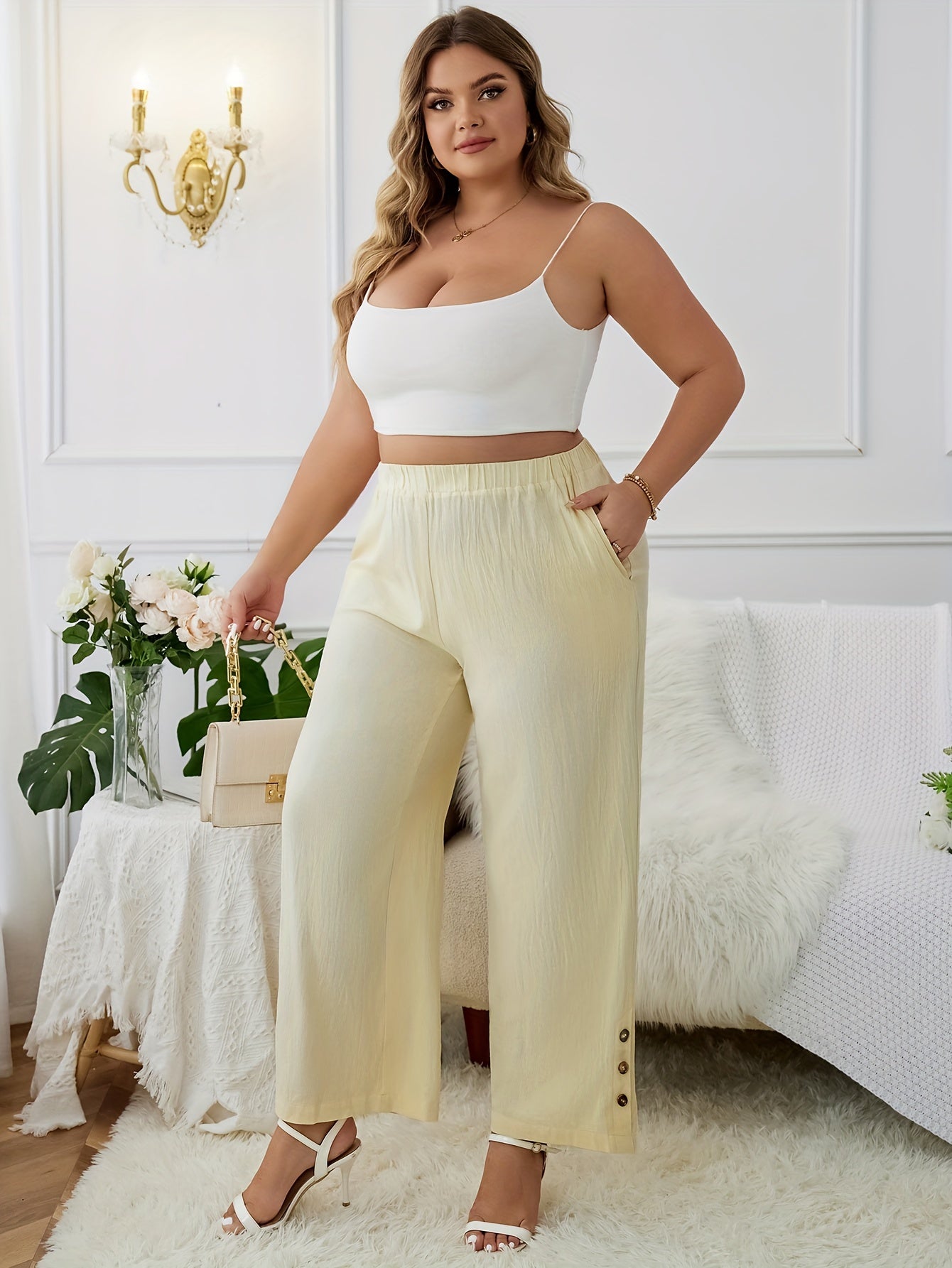  Wide Leg Trousers With Pockets