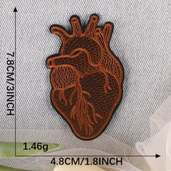 3pcs Organ Heart Embroidery Patches For Boys Clothing DIY Ironing Stickers