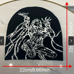 Gothic Style Ear Protection Sport Knit Beanie Hat