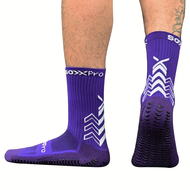 Mid Calf Non-Slip Grip Football Socks