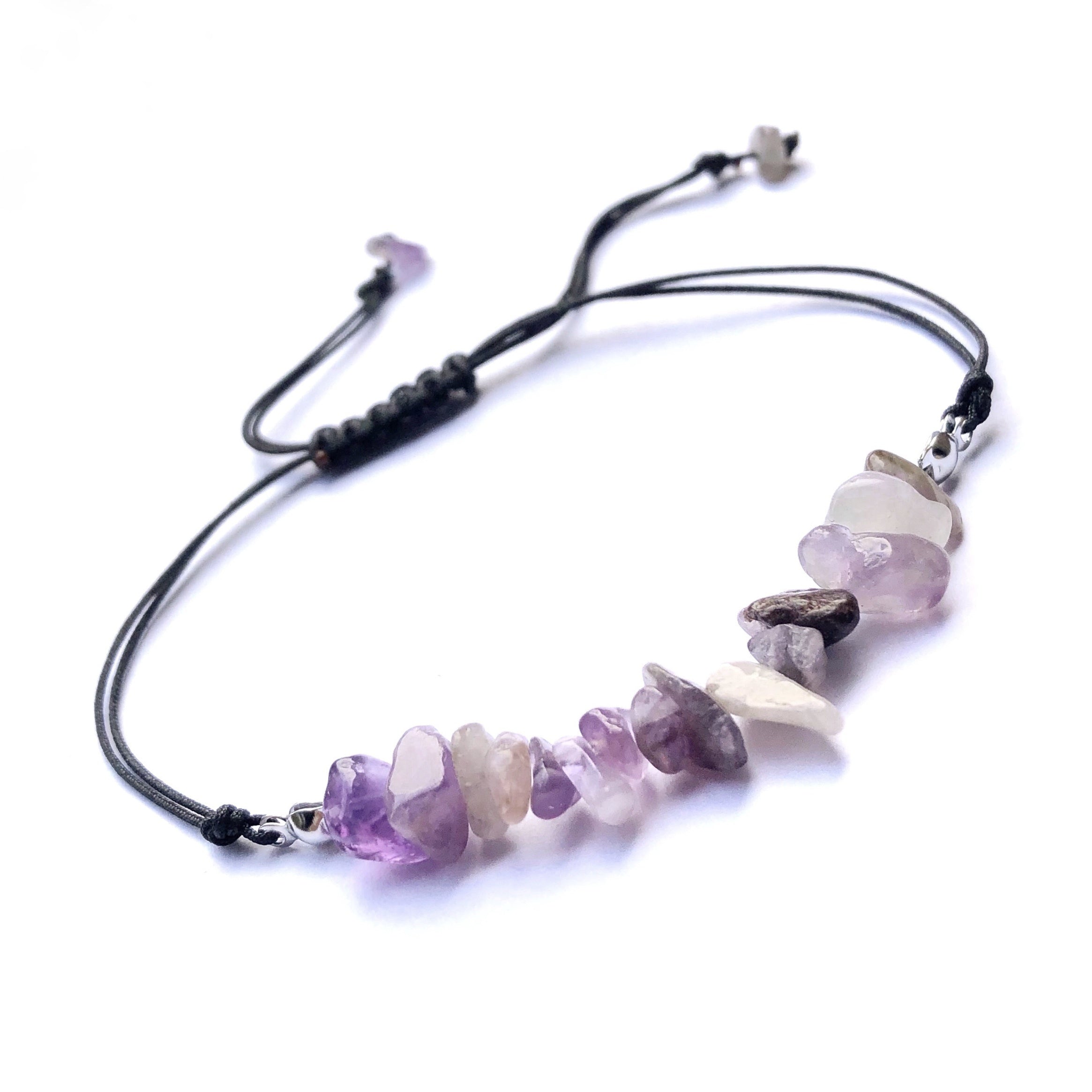 Miniy Stone Woven Bracelet Natural Stone Beads Braided Rope Stone Bracelet