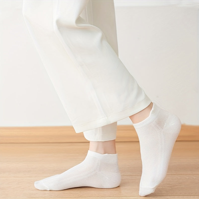 6 Pairs Solid Sports Socks Low Cut Soft Lightweight Women's Stockings