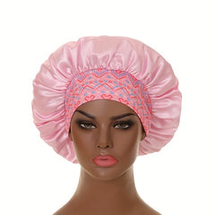 Solid Satin Bonnet Large Sleep Hair Bonnets Elastic Hair Cap
