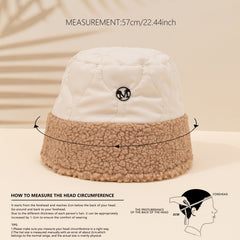 Thermal Bucket Hat Embroidery Fishermen Hat Winter Warm Accessories