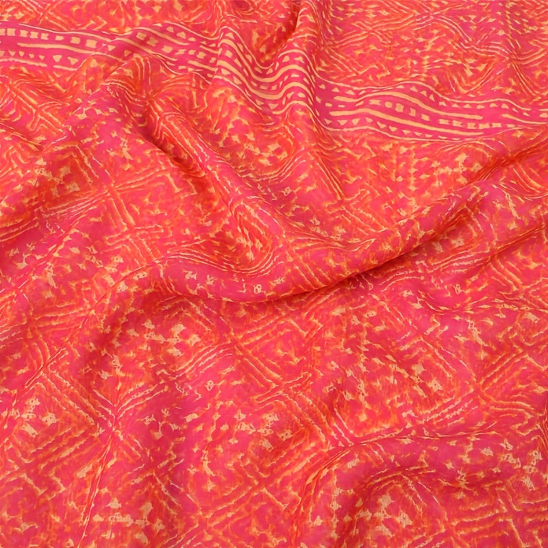 Boho Geometric Print Scarf Red Tassel Warm Shawl