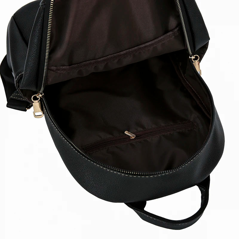 Women Soft Leather Backpack Vintage Female Shoulder Bags Casual Travel