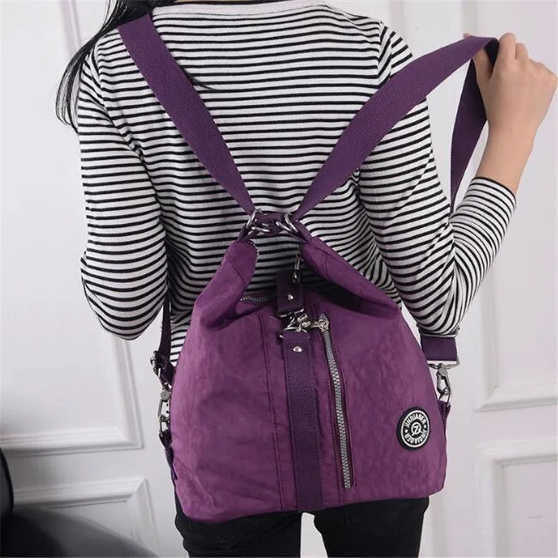 3-in-1 Women Bags Backpack Shoulder Bag Nylon Tote