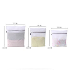 3 Size Washable Zipper Storage Bag Clothes Organizer Net Mesh Pocket