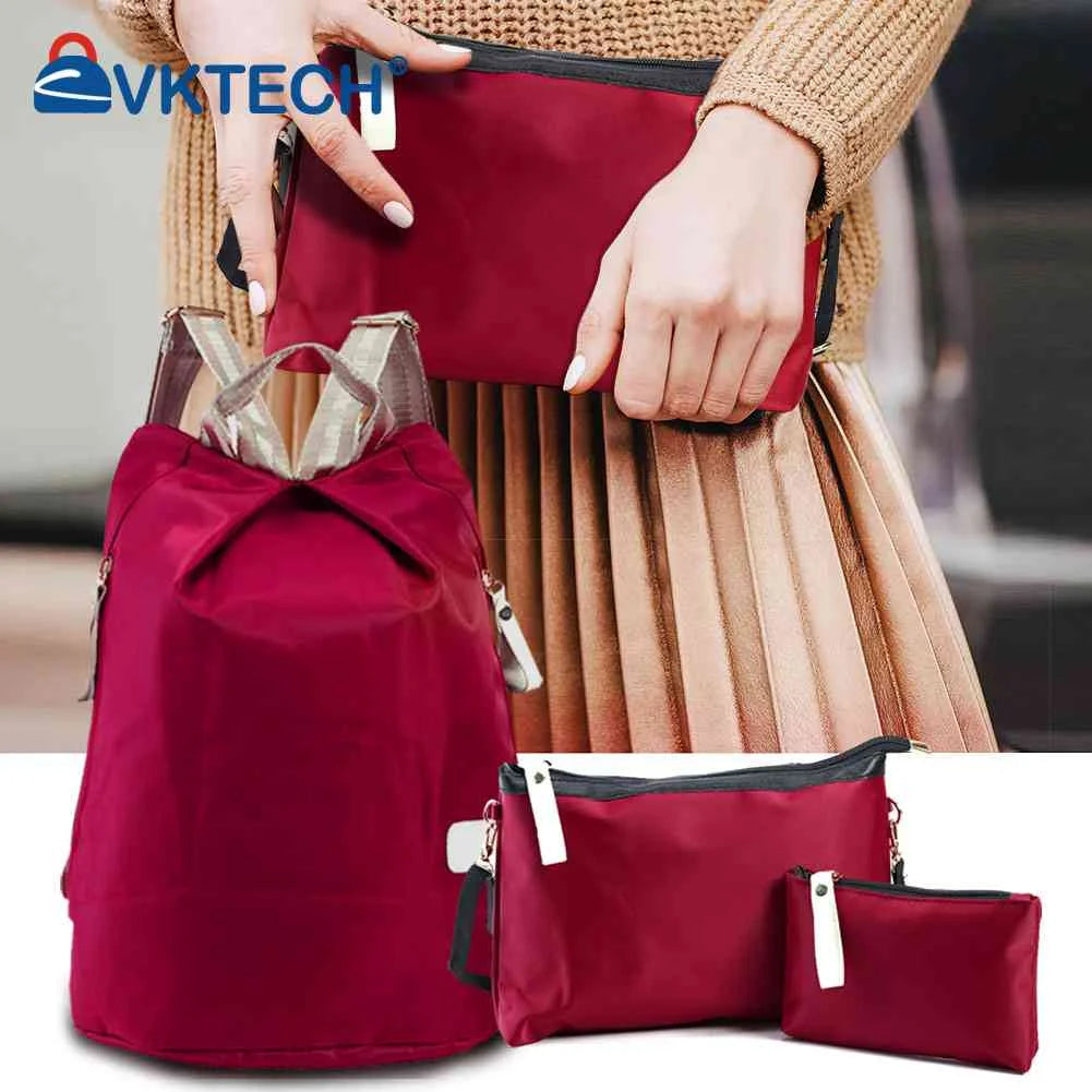 3 Pcs/Lot Women Backpack Waterproof Nylon Shoulder Bags Oxford Crossbody Bags