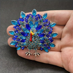 Vintage Rhinestone Turkey Brooches Chicken Giving Brooch Pins For Men