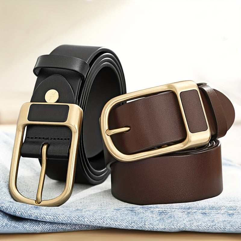 Men's Leather Belt Pin Buckle Casual Business Pants Belt