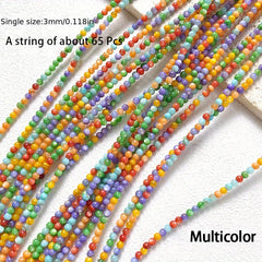 3mm Colored Natural Shell Beads Round Loose Beads DIY Jewelry 65p