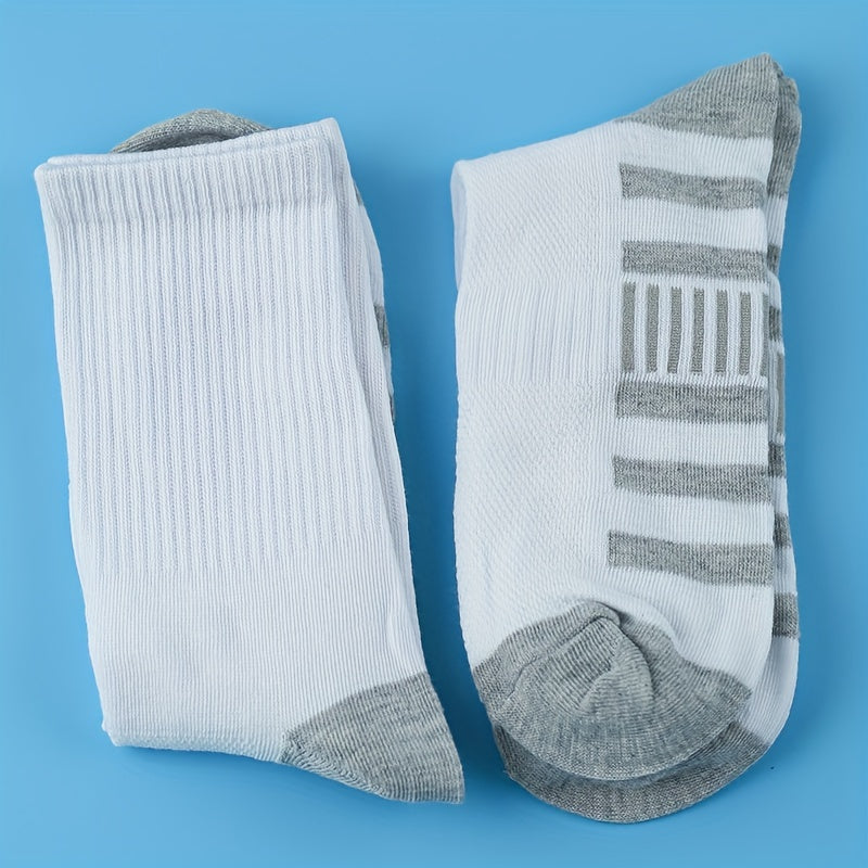 3 Pairs Geometric Pattern Socks Comfy & Mid Tube Women's Stockings