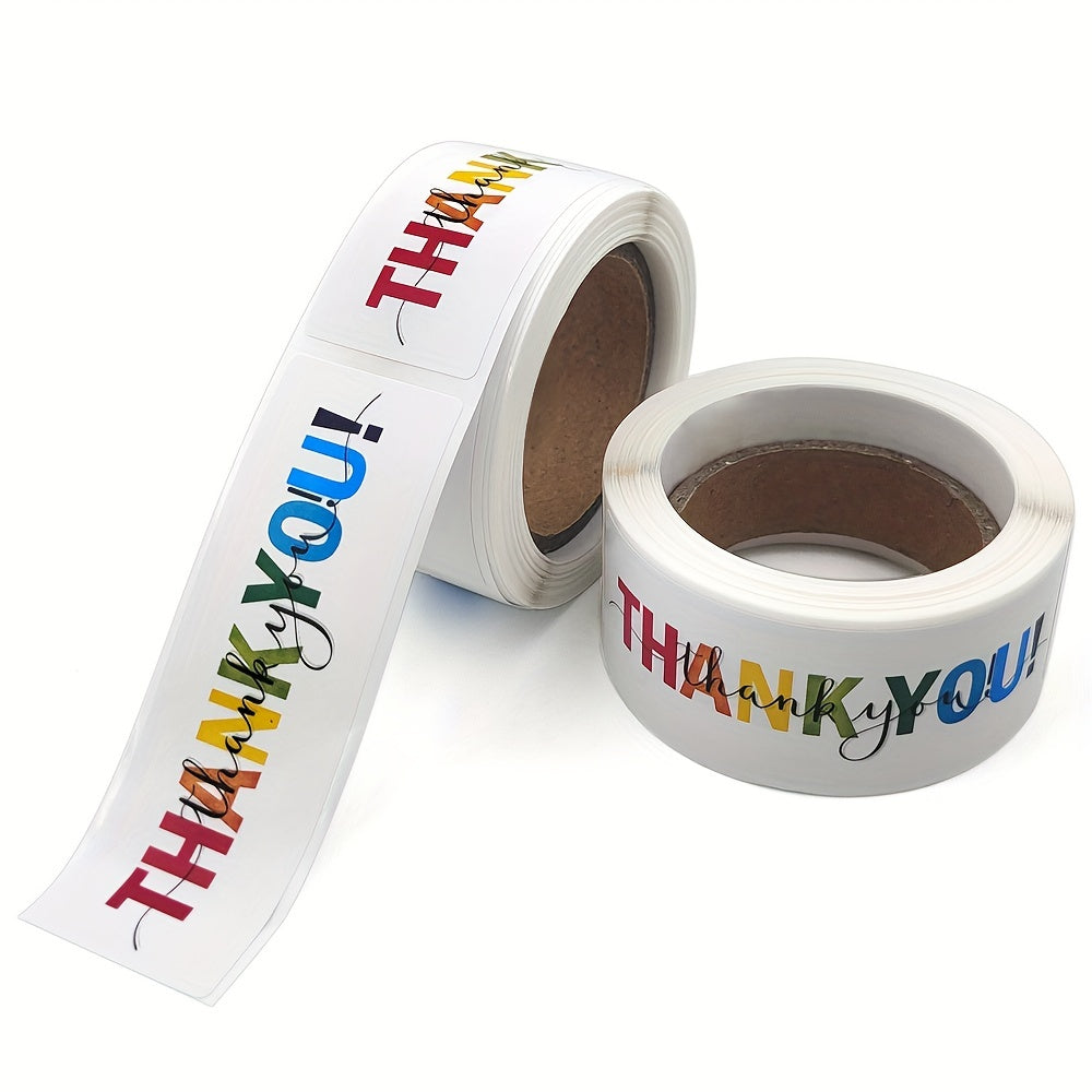 120pcs Colorful Thank You Stickers Self Adhesive Label Sticker Roll