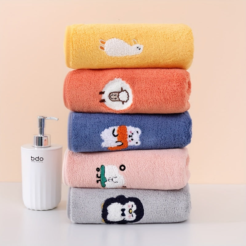 Coral Fleece Hand Towel Animal Pattern 29 x 13 inches