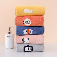 Coral Fleece Hand Towel Animal Pattern 29 x 13 inches