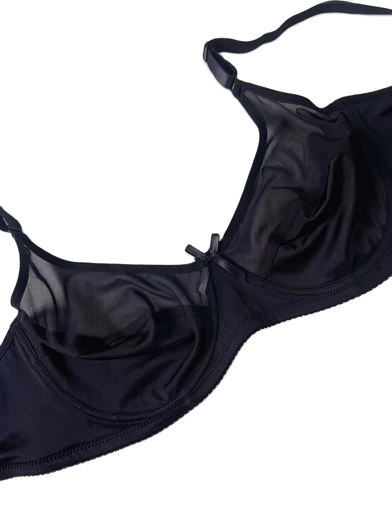  Sexy Bow Knot Mesh Underwire Back Closure Bra