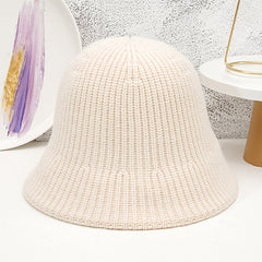 Knitted Solid Bucket Hat Casual Warm Bucket Hat Autumn And Winter