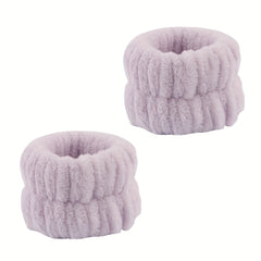 2pcs Plush Wristband Wash Face Spa Make Up Wrist Band Plush Elastic Bundle