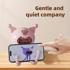 Cute Monster Baby Stroller USB Handheld Leafless Fan