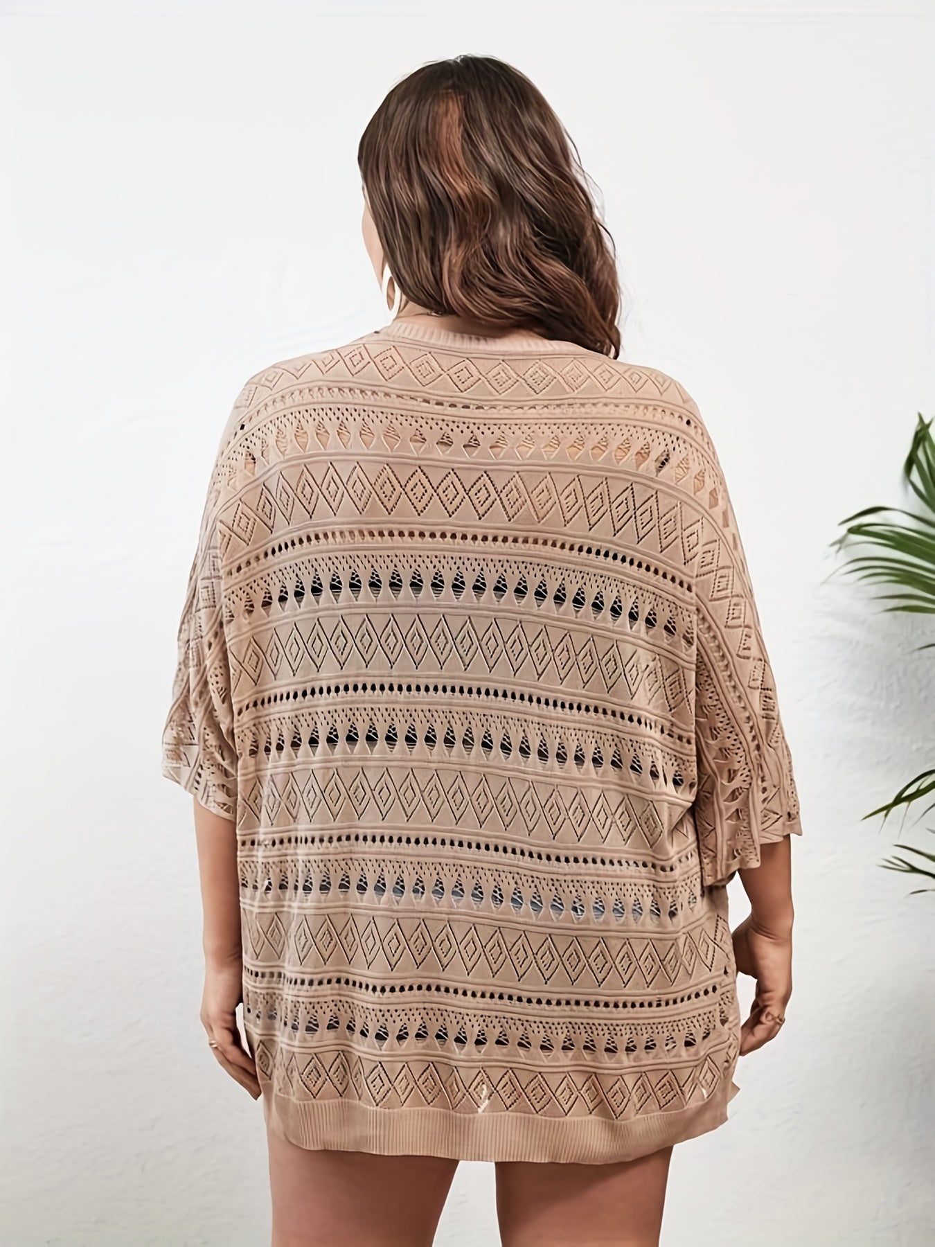  Eyelet Embroidered Open Front Cardigan
