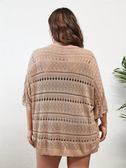  Eyelet Embroidered Open Front Cardigan