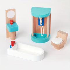 Wooden Bedroom Toys Pretend Play Home Set for Children
