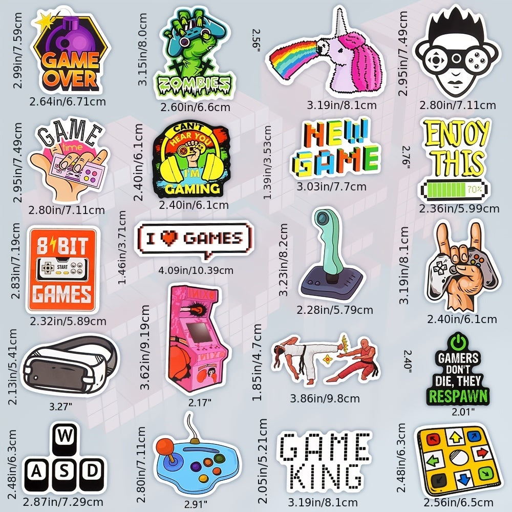 50pcs Vintage Video Game Stickers Laptop Skateboard Car Waterproof Sticker
