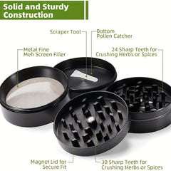 4 Layer 50MM Metal Grinder Spice Crusher Kitchen Supplies