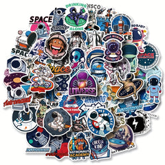 50pcs Space Stickers Waterproof for Laptops Water Bottles Skateboards